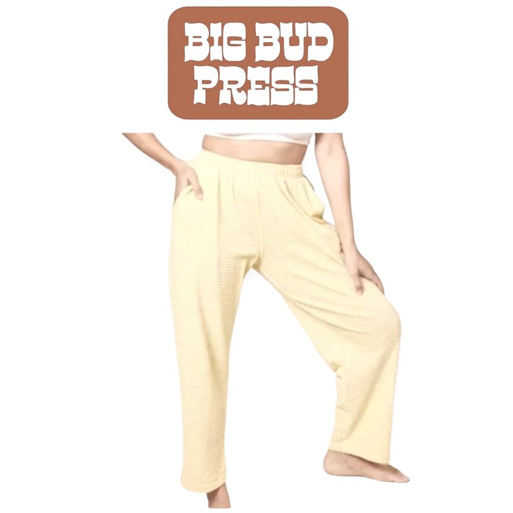 Big Bud Press Unisex Easy Pants Honeycomb Ponte De Roma Elastic Waist LA